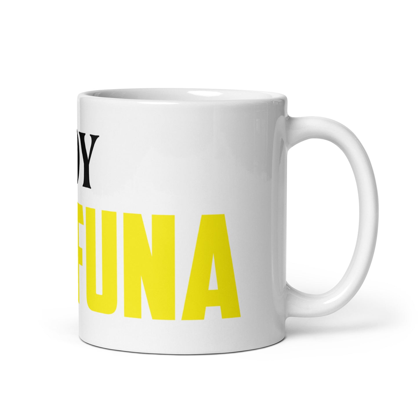 Taza blanca brillante